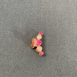 Small metal hair claw - neon pink